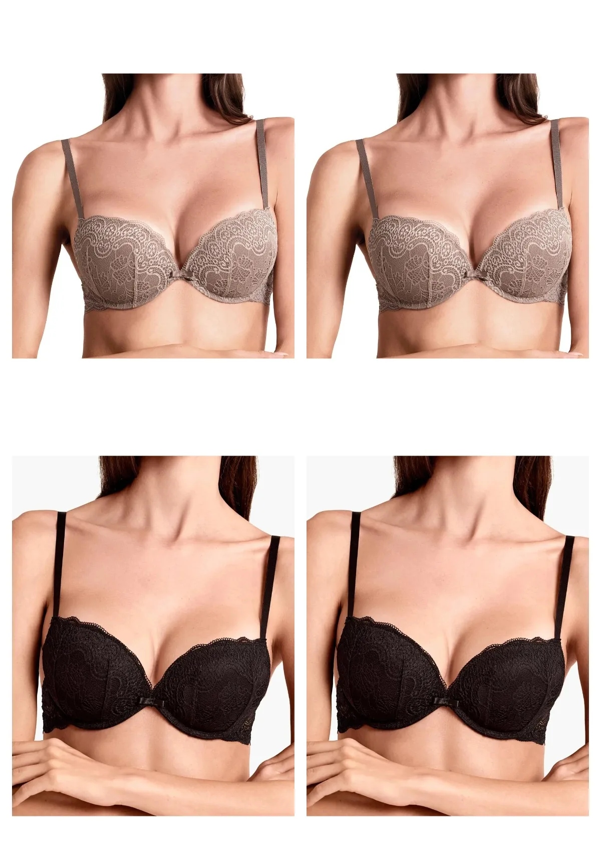 Lormar Duble Pizzo 032L podprsenka 4 ks 2x korálová 2x černá 70B