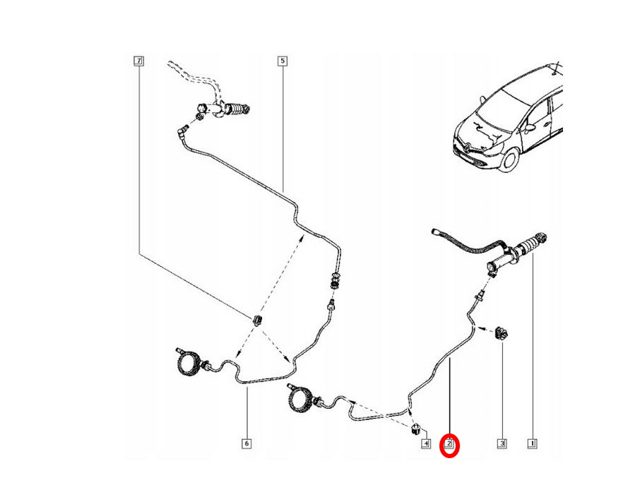 PRZEWÓD POMPY SPRZĘGŁA CAPTUR CLIO IV Numer katalogowy części 308512132r