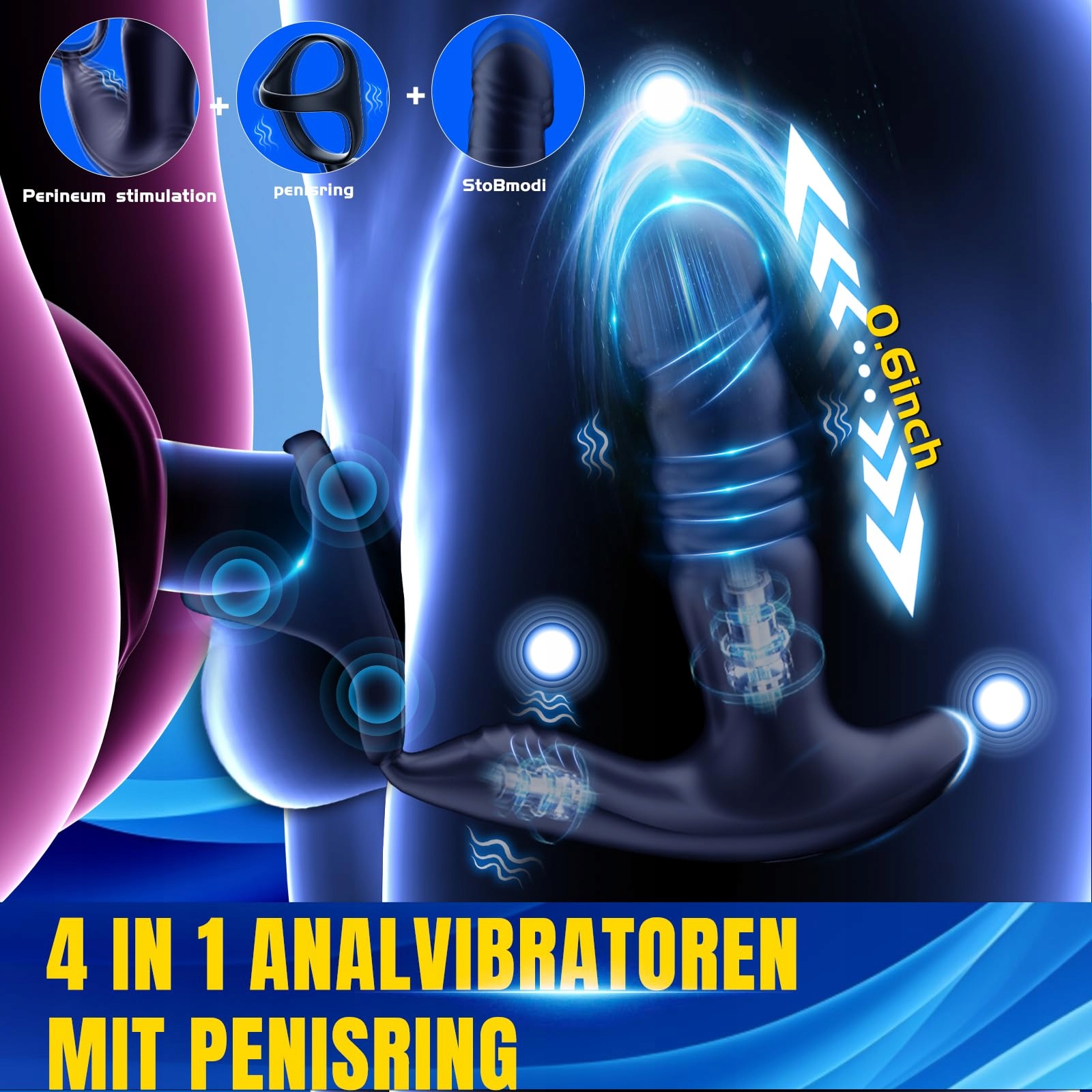 LUSTPRO Analny Wibrator Dla Mężczyzn Masażer Prostaty 9 Trybów Wibracji — miniatura 3