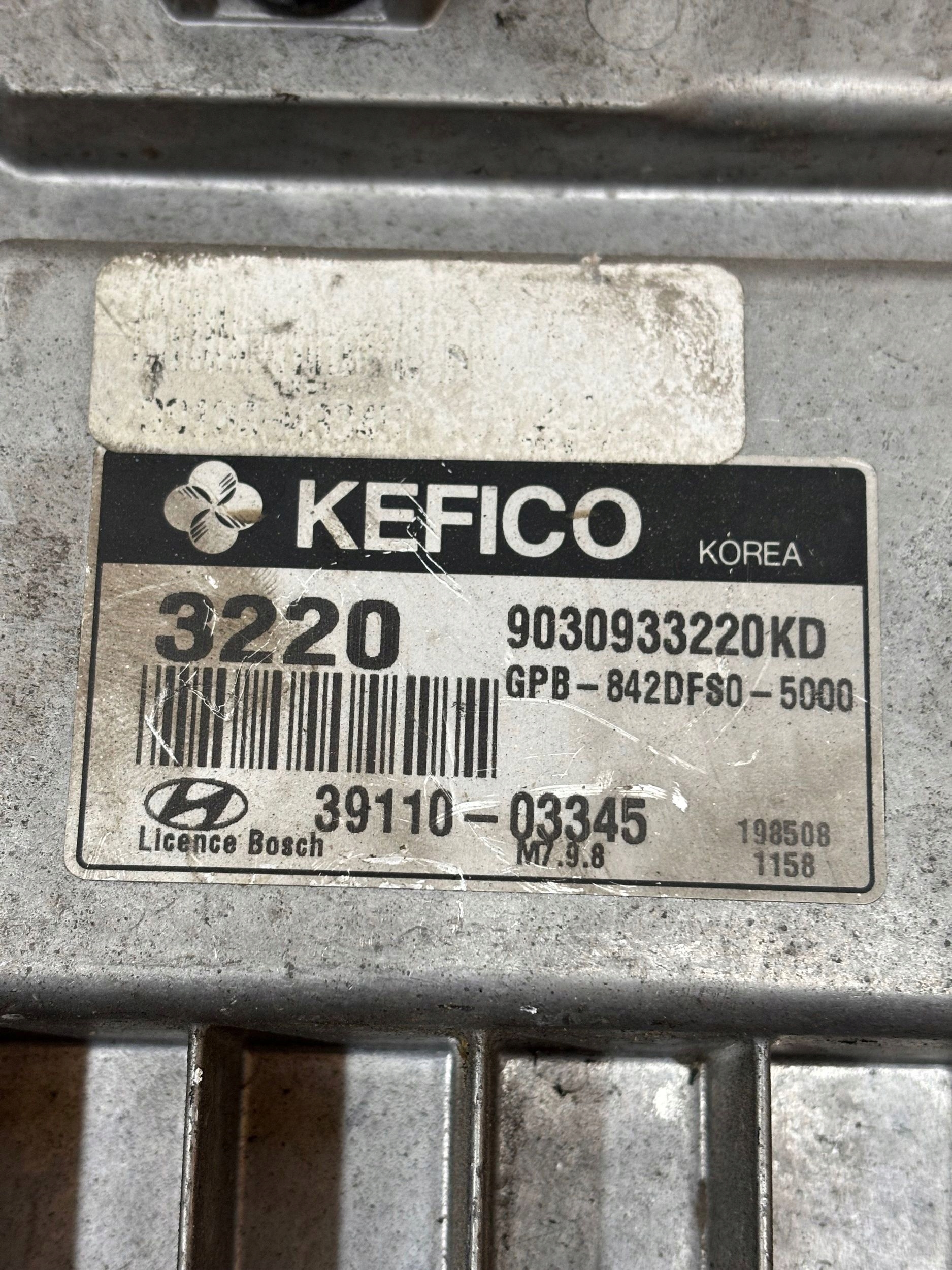 control unit of the engine computer 39110-03345 HYUNDAI I20 1.2