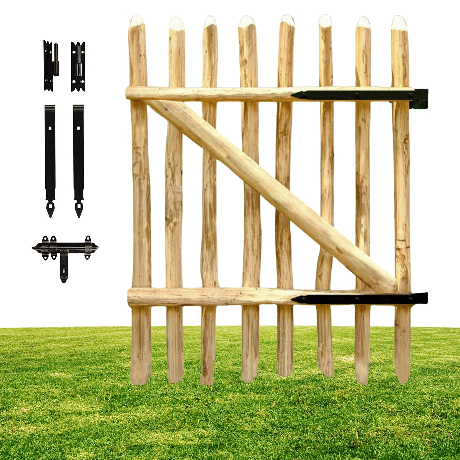 Dřevěná Vrátka do zahrady 90 x 100 cm, branka, dřevo, ořech, na plot