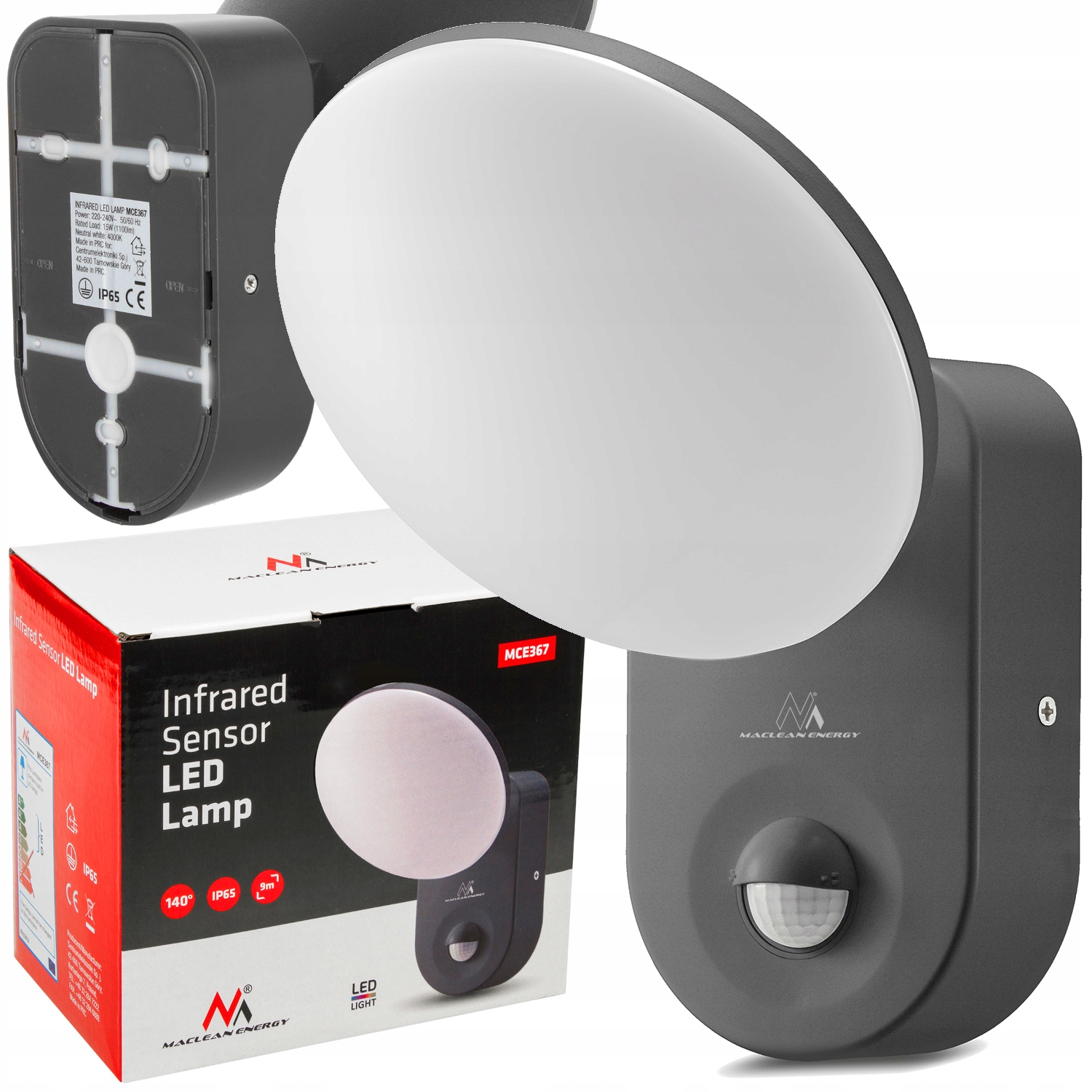 

Ścienna Lampa Led Z Czujnikiem Ruchu Zmierzchu 15W