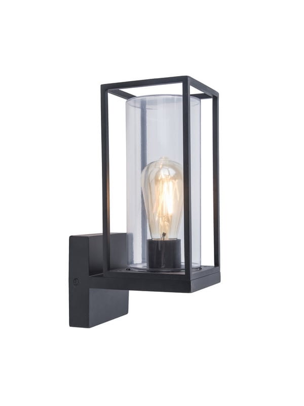 Moderní venkovní lampa Flair černá, fasádní nástěnné svítidlo Lutec