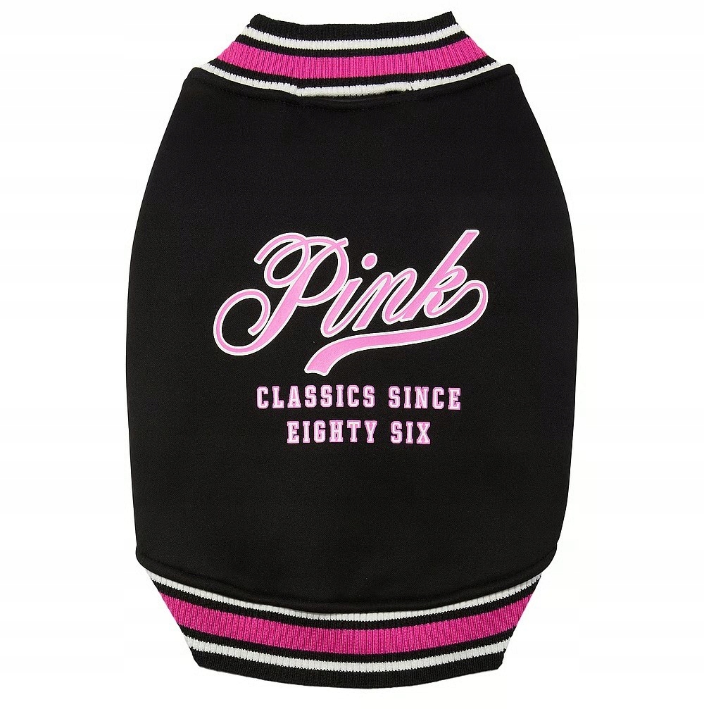 Levně Victoria's Secret Pink fleecová Mikina psíka, černá, velikost M