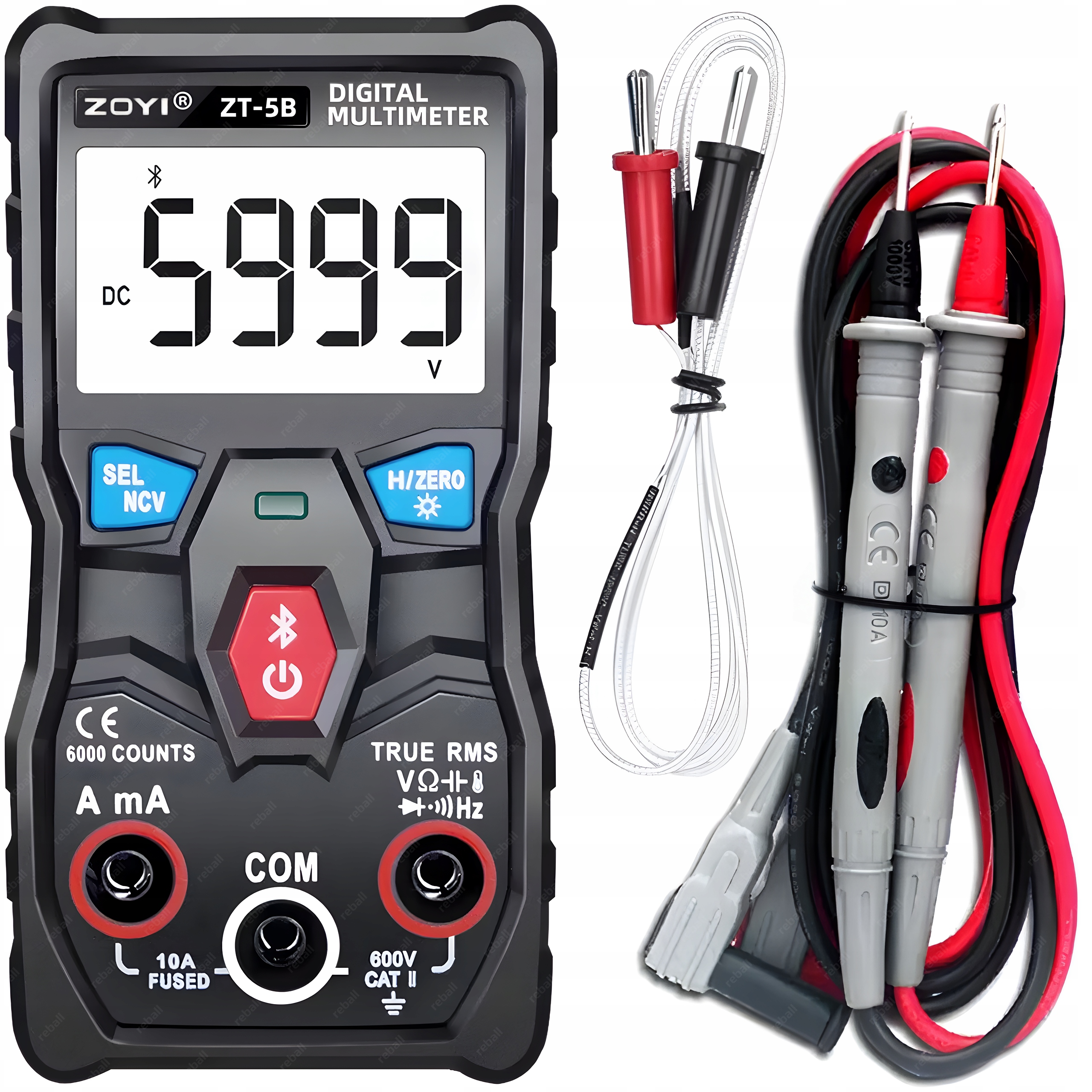 Ruční Digitální Multimetr Zoyi ZT-5B Měřič Napětí Proudu Auto Bluetooth