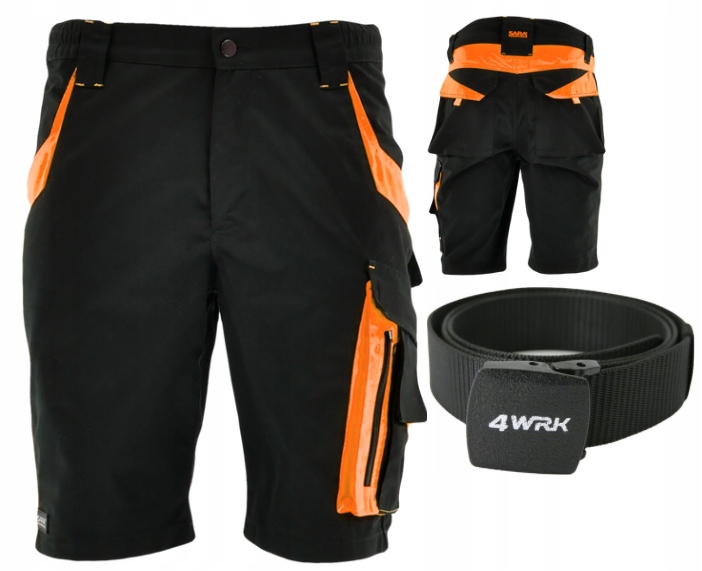 Krátké kraťasy Pracovní šortky Bozp kalhoty Pevné strečové Spandex pásek S