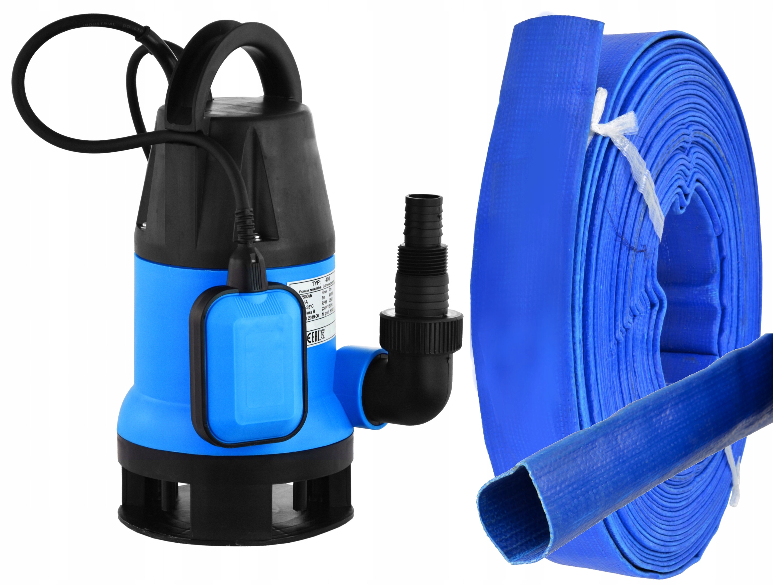 Ibo Ponorná Pumpa Na Špinavú Čistú Vodu IP400 Plavák 400 W Hadica 1" 20 m