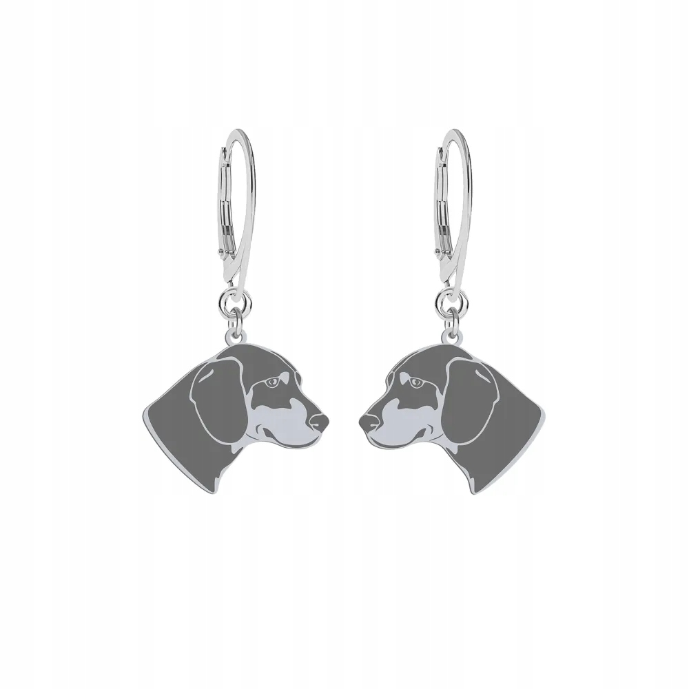 Stříbrné Náušnice se psem Slovenský Kopov 925 Dárek Žena Gravírování Bonus