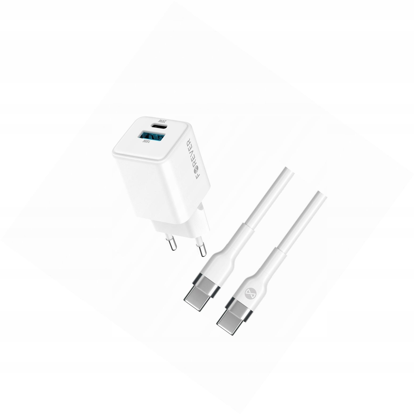 Szybka ładowarka GaN 20W Usb i Usb-c z kablem do Realme 9 5G Global