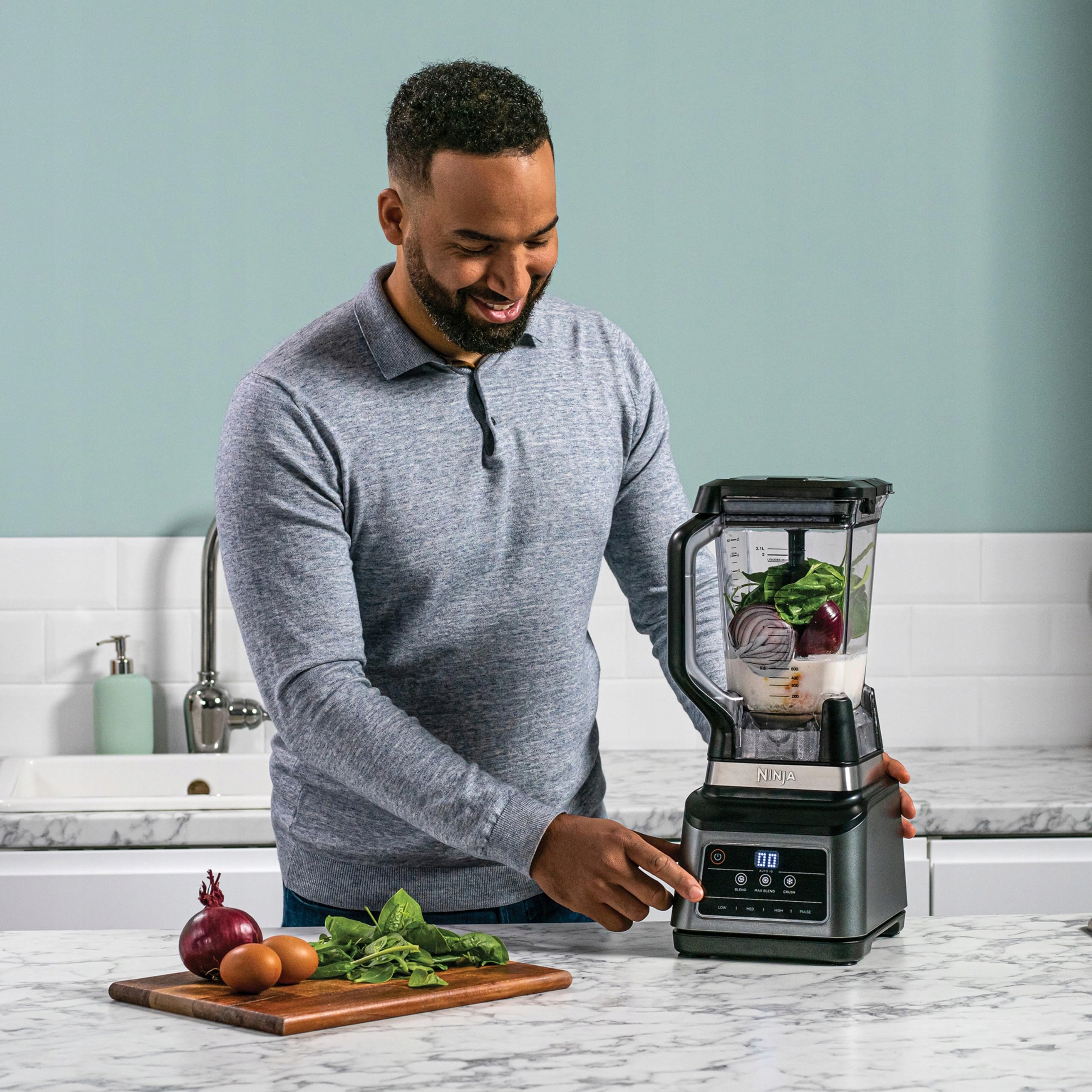 NINJA 2W1 Blender 3 Programy 1200W 2,1L Dzbanek 700ml Kubek AutoIQ — miniatura 6