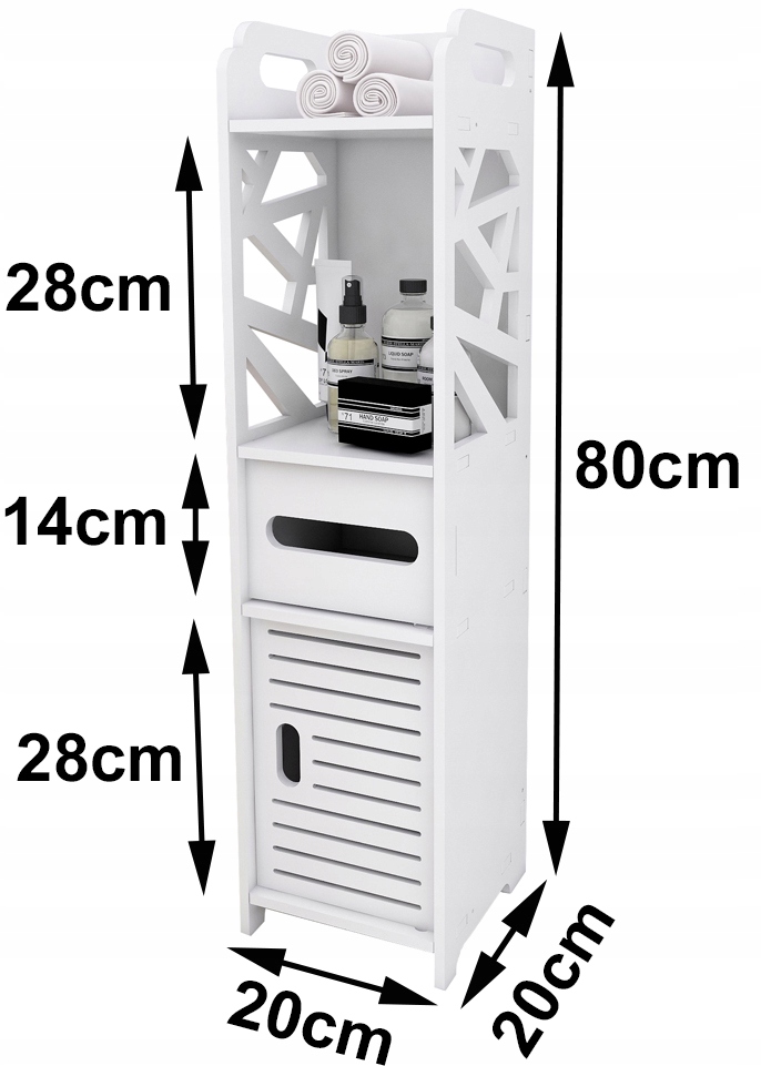 SZAFKA ŁAZIENKOWA AŻUROWA REGAŁ BIAŁY SŁUPEK 80cm Kod producenta Szafka Ażurowa 80cm
