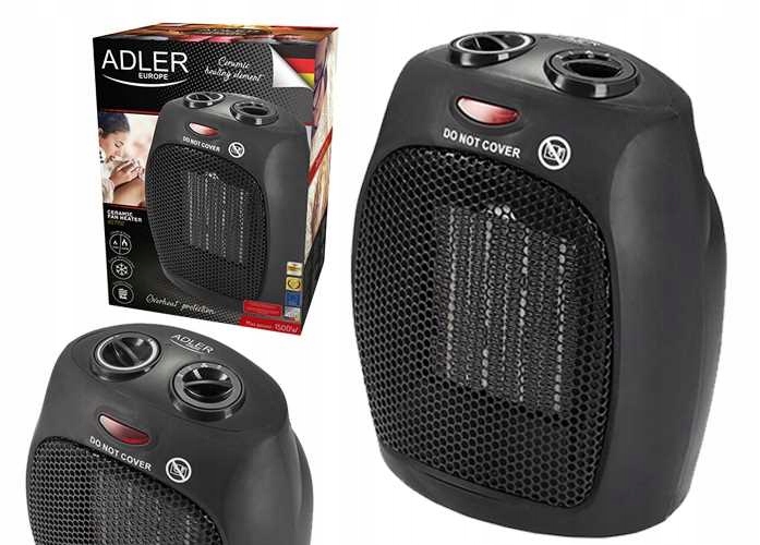 Keramický Termoventilátor Ohřívač Farelka Adler 1500 W Silný Přívod Vzduchu