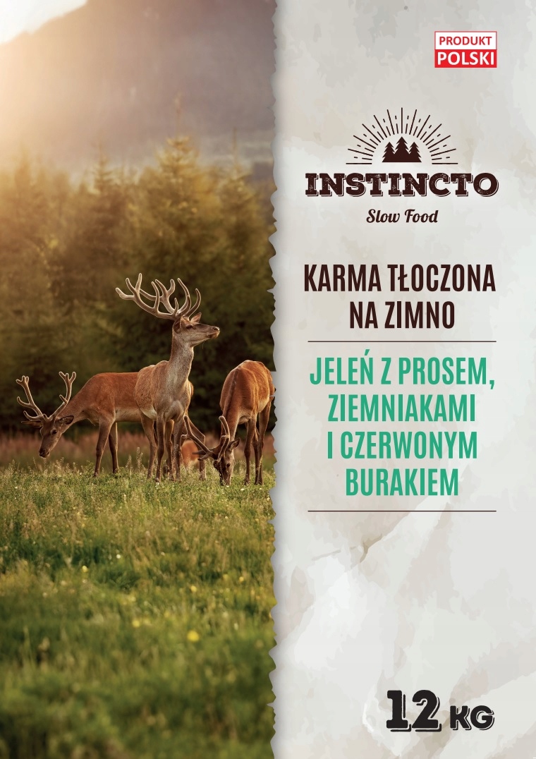 Levně Krmivo suché pro psy Instincto Premium Jelen za studena lisované mono 12 kg