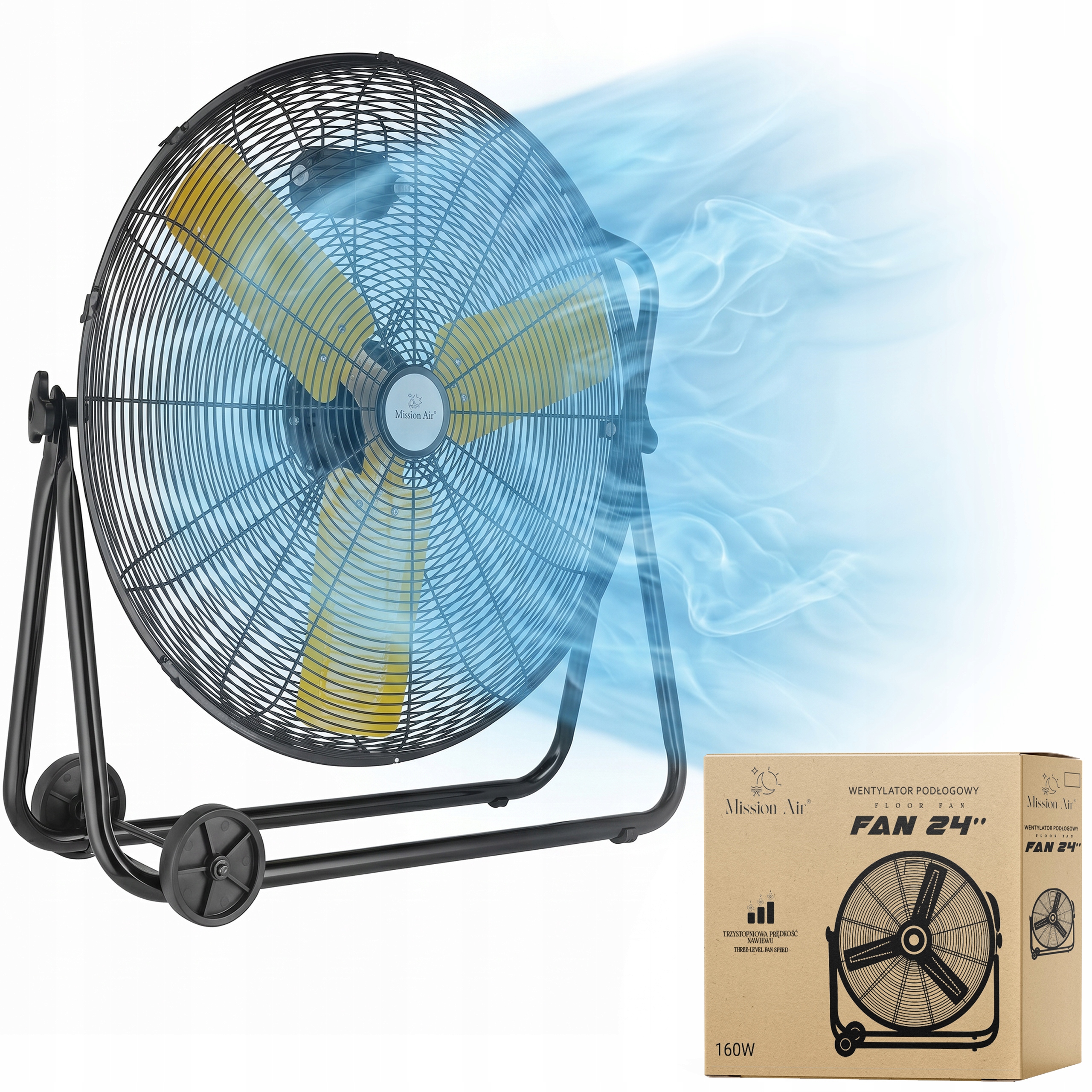 Podlahový Ventilátor veľký cirkulátor Silný ventilátor Fan 24" 60CM
