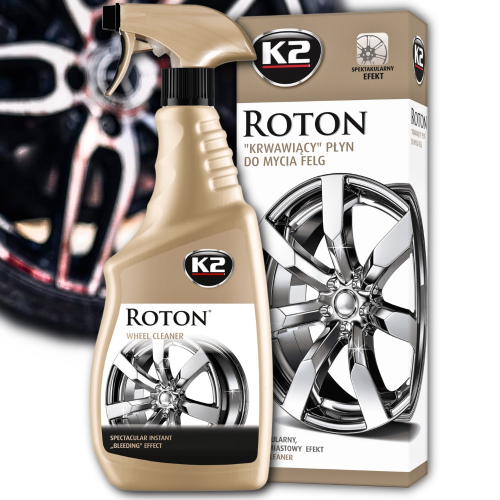 PŁYN K2 DO MYCIA FELG ALUMINIOWYCH ROTON EFEKT CZERWONEJ FELGI AUTA 700ML