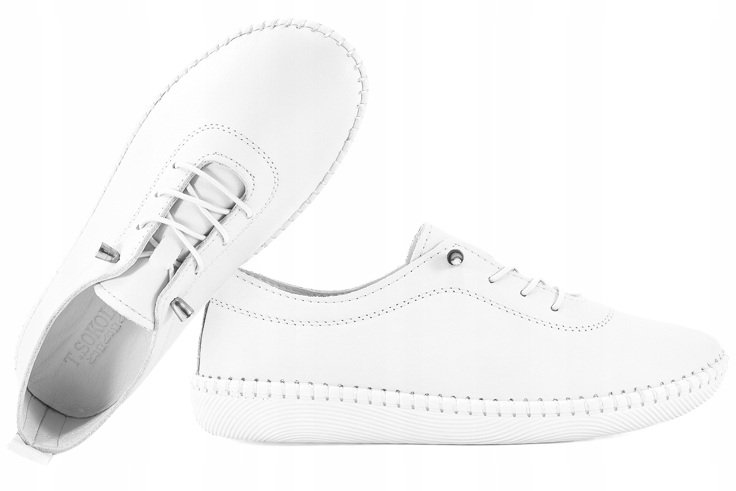 T.sokolski Og 2023 Dámské Kožené Polobotky, bílé, bílá 37