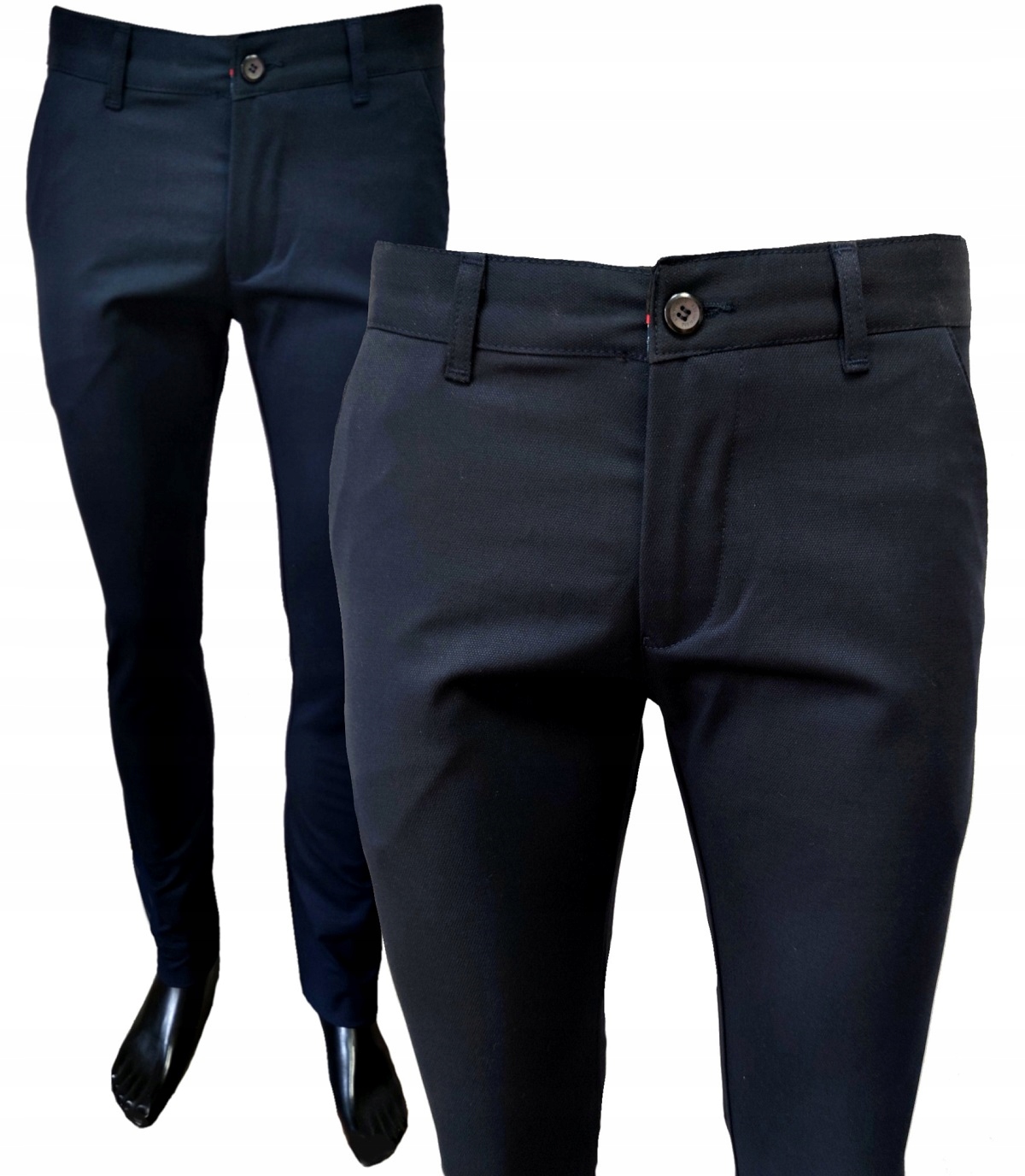 Elegantní společenské kalhoty casual tmavě modré 102