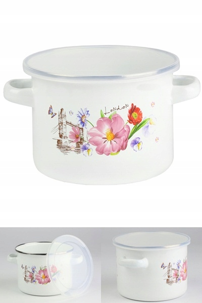 

Garnek Emaliowany 2,1 L Z Pokrywą Garnuszek 16 cm