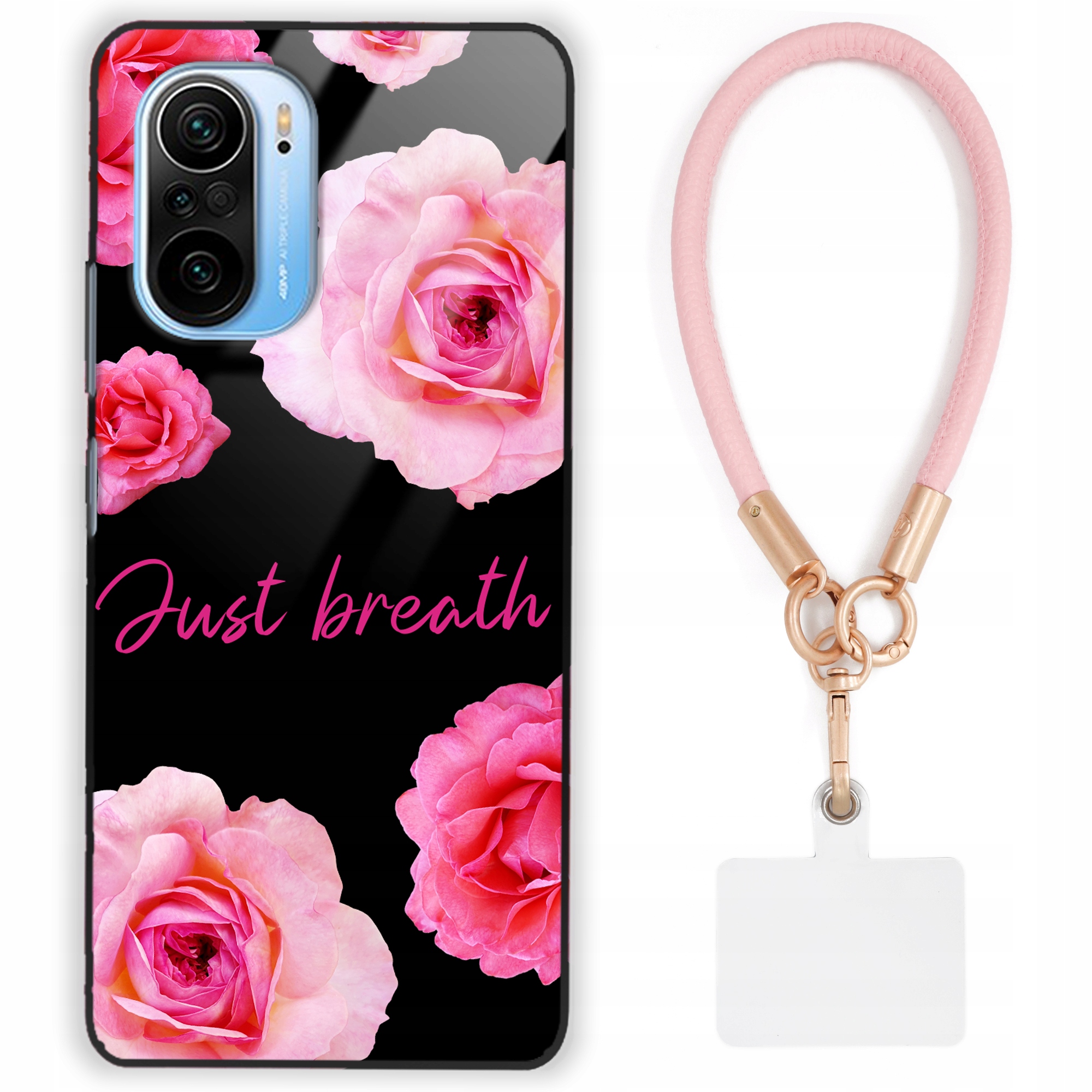 Pouzdro Pro Xiaomi Poco F3 Růžové Vodítko, Kůže, Ženské Květiny