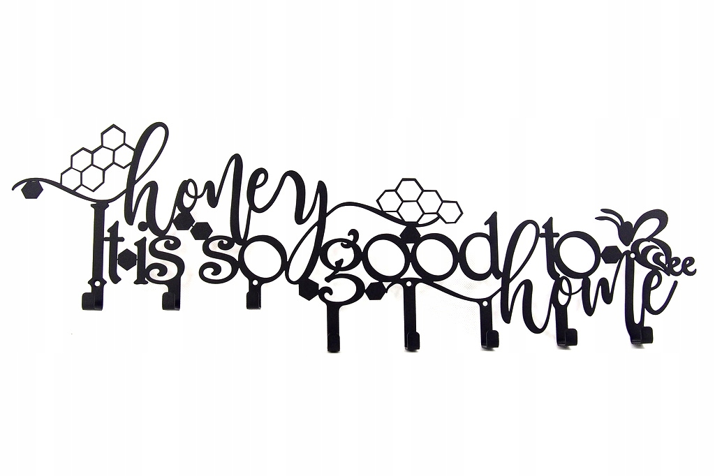 Nástěnný věšák na oblečení s klíči Heksagon honey!