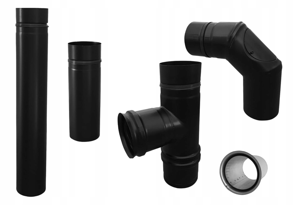 Firefix RES80/SET rúra do pece na pelety 80 mm nerezová oceľ čierna