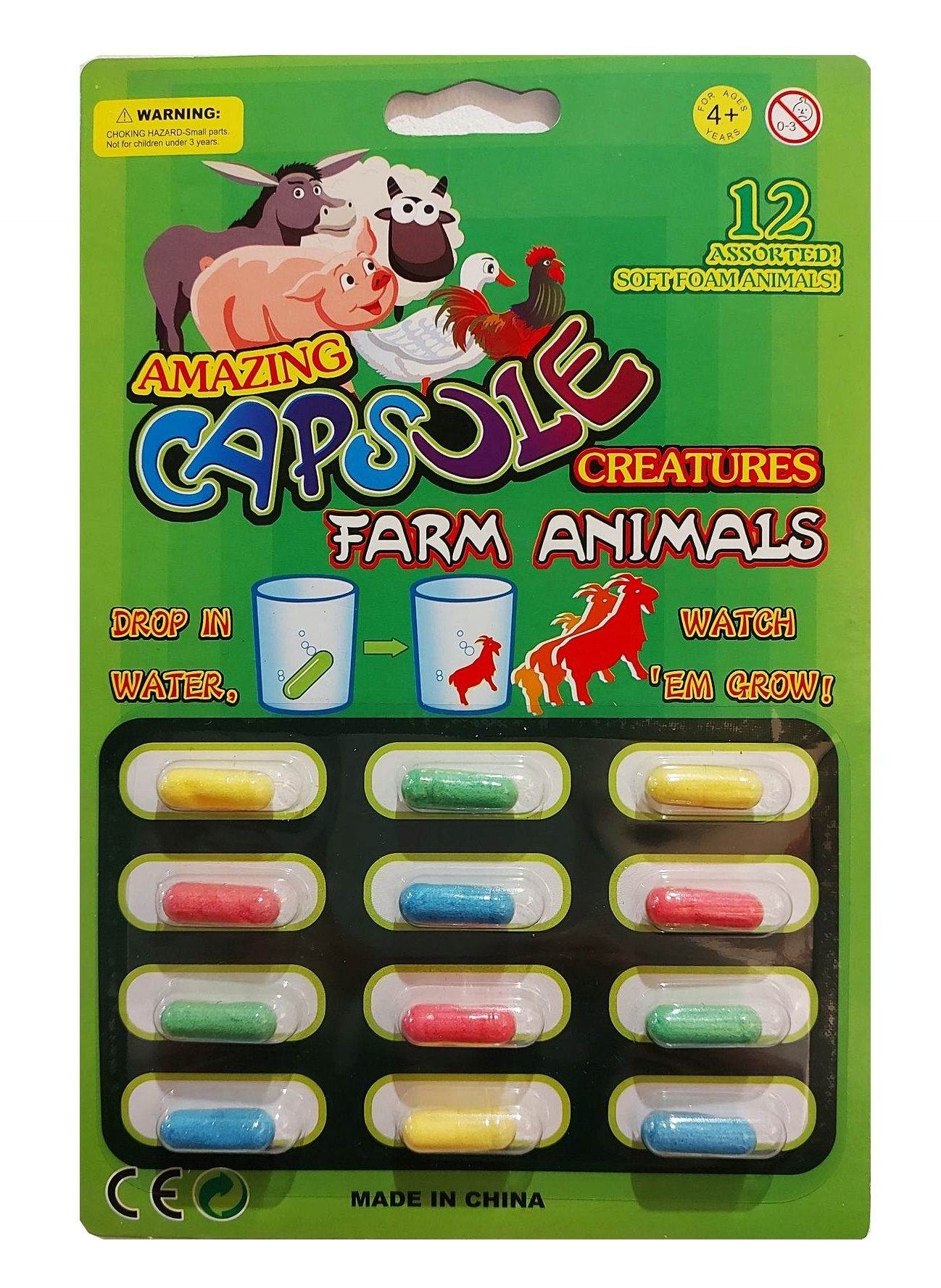Magiczne kapsułki 12sztuk zwierzątek Farma gąbki