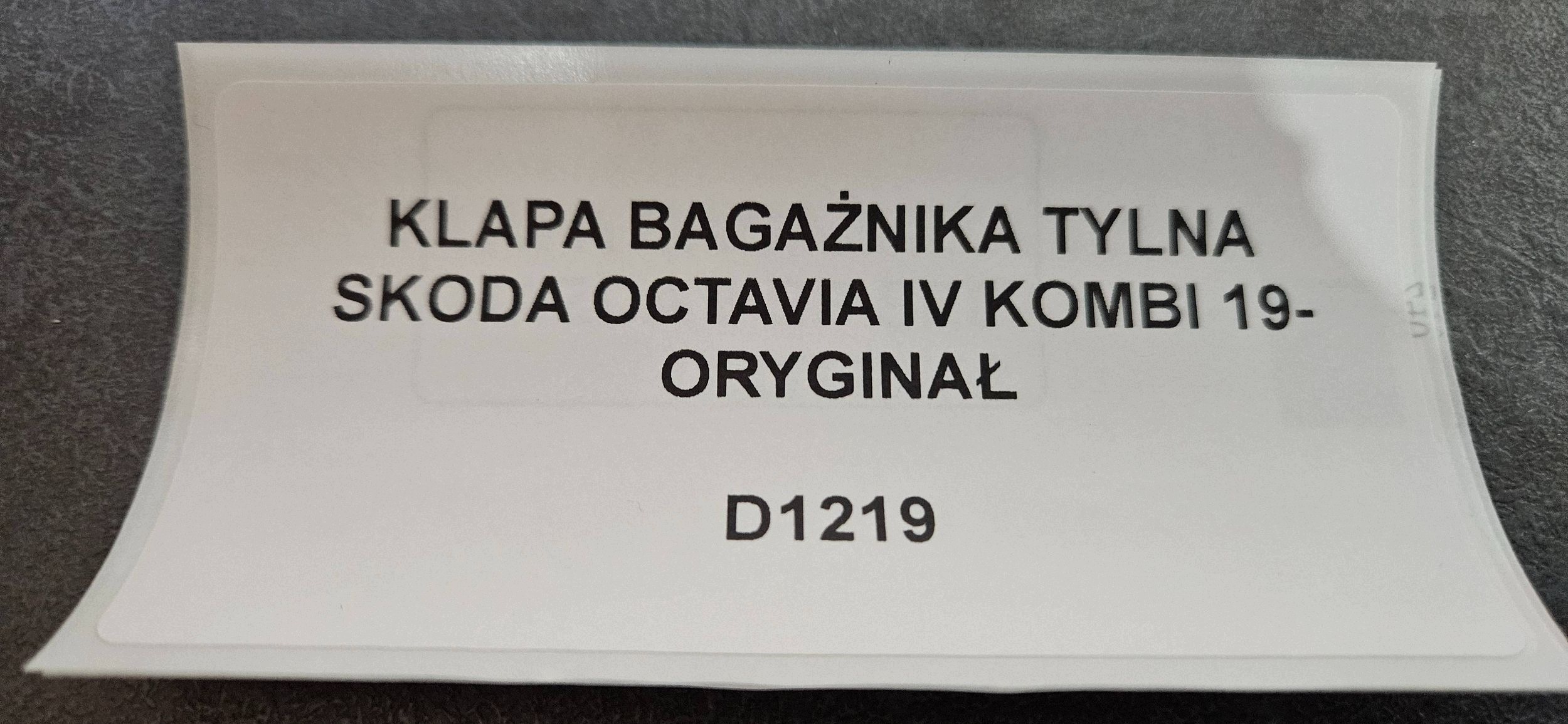 trunk door boot rear SKODA OCTAVIA IV KOMBI 19- original