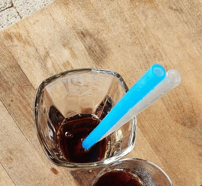 FOMMI - EKOLOGICZNE WIELORAZOWE SŁOMKI SILIKONOWE Z CZYŚCIKIEM GREY/BLUE Marka inna marka