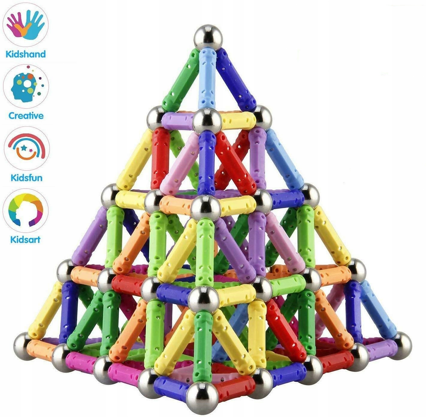 KLOCKI EDUKACYJNE MAGNETYCZNE KONSTRUKCYJNE MAGNETIC 200 SZTUK witka Liczba elementów 200 szt.