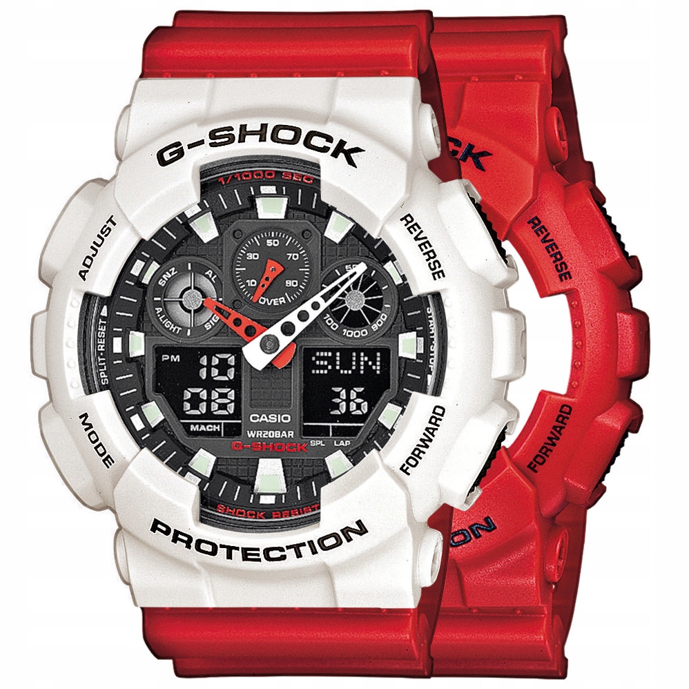 Sada G-shock GA-100B-4AER Bílá Červená