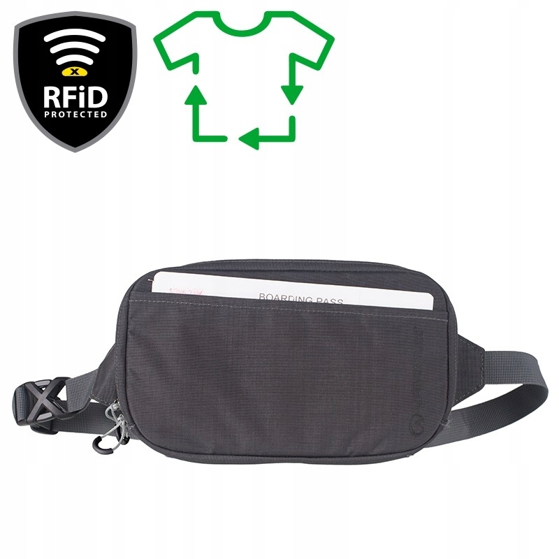 Ledvinka Lifeventure Rfid Travel Belt Pouch, Recycled, Grey