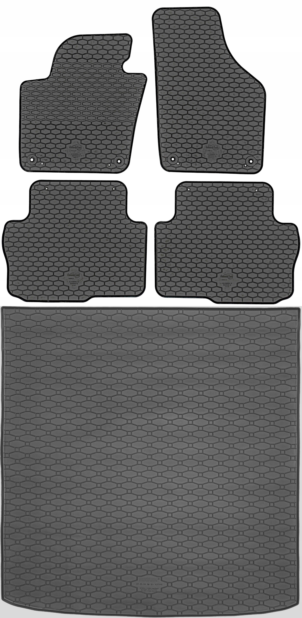 Seat Alhambra II Van 2010-2018 Sada Koberce batožinový priestor