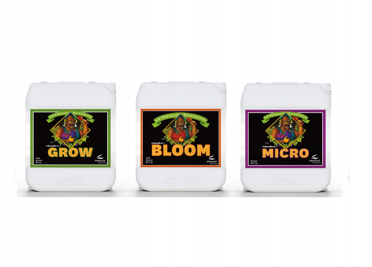 Advanced Nutrients Zestaw Grow Micro Bloom 3x5L z formułą pH perfect