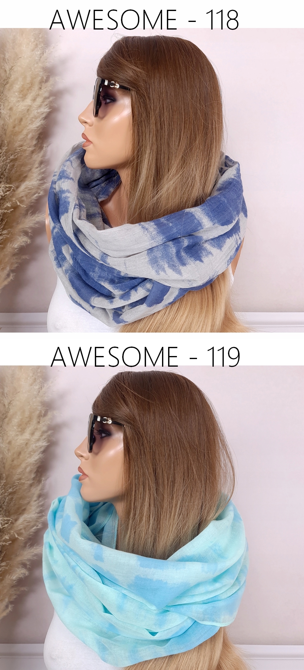 Duży KOMIN Szal WIOSENNY apaszka szalik - DUŻO KOLORÓW i WZORÓW Rodzaj chusta