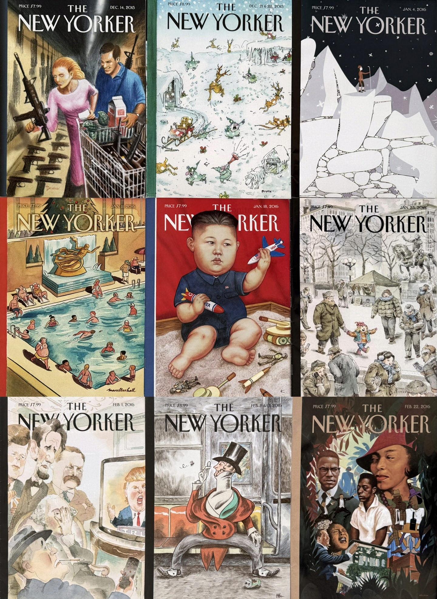 The New Yorker 9 numerów ZESTAW 14 XII 2015 - 22 II 2016