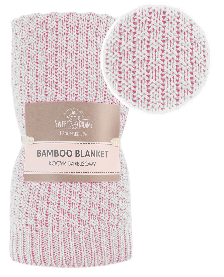 

Tkany Kocyk Bambusowy Bawełniany Eko 80x100 Różowy