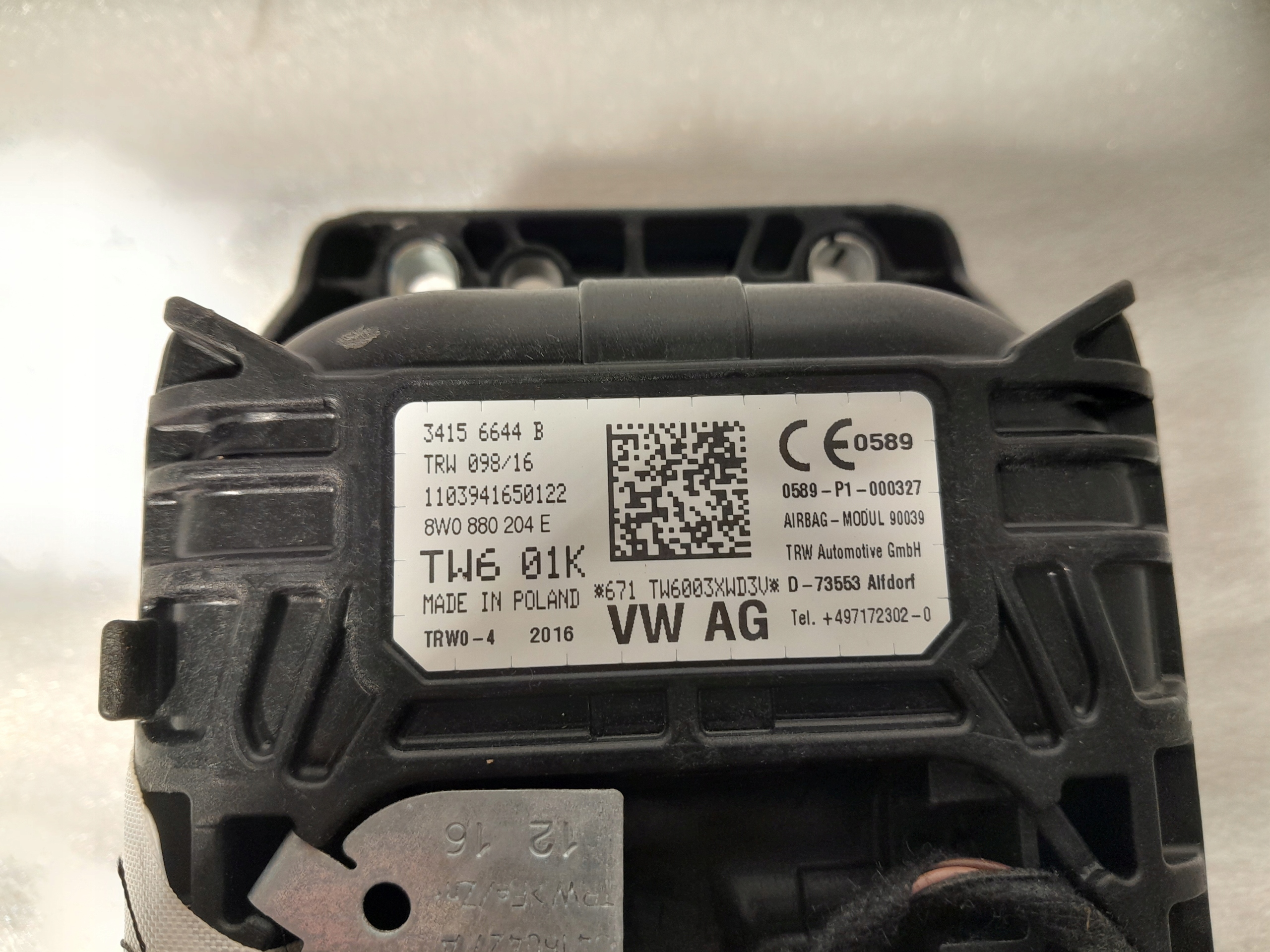 AUDI A4 B9 passenger airbag USA 8W0880204E
