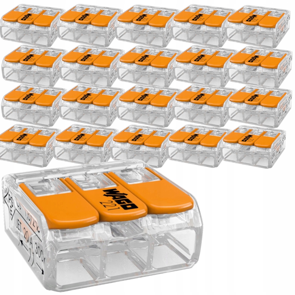 

Zestaw Wago 221-413 Szybko Złączka Kablowa 20X