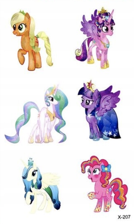 

Tatuaż tymczasowy kucyk Pony konik unicorn 6 szt