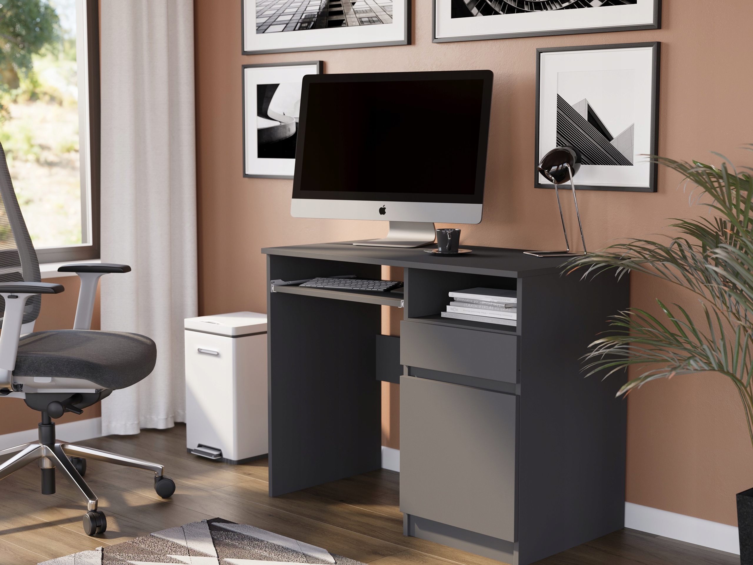 Meble biurko komputerowe stolik 96cm N-35 ANTRACYT