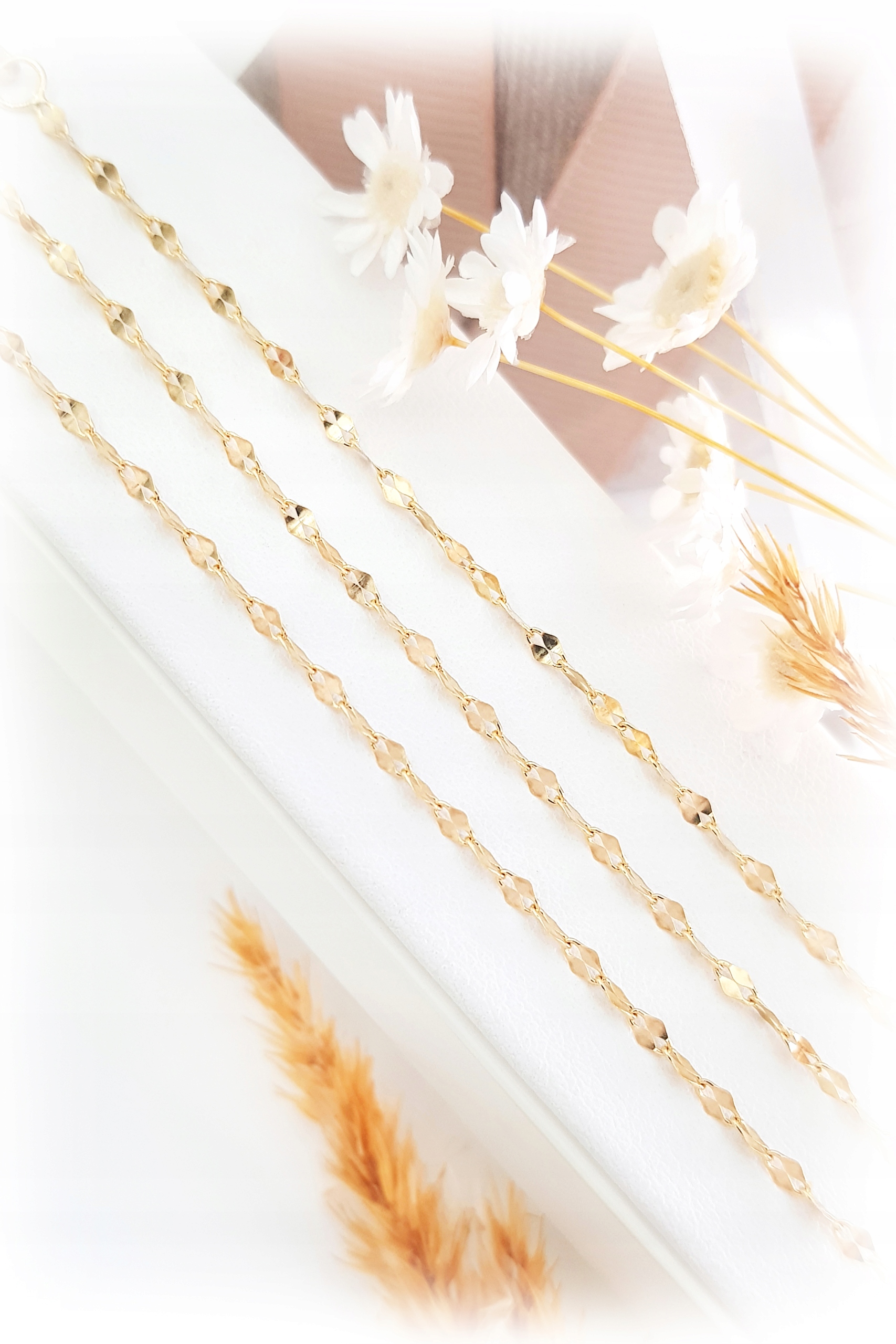 ZŁOTY ŁAŃCUSZEK DO ZAWIESZEK KRĘCONA KAWA 50 CM pr.585 Marka Inna marka