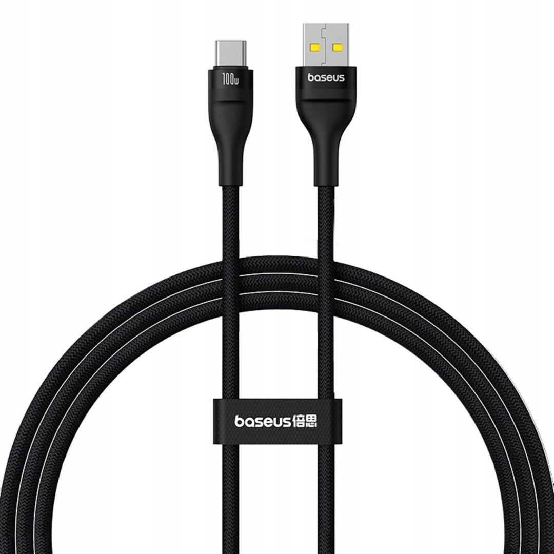 Kabel Baseus Flash 2 Usb-a Usb-c 100W 1 m czarny