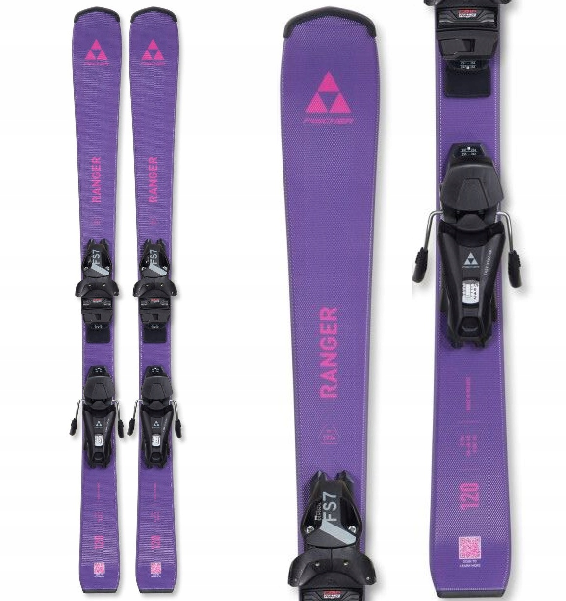 Narty dla dziewczynki Fischer Ranger Jr CarbonTech +wiązania Violet 130 cm