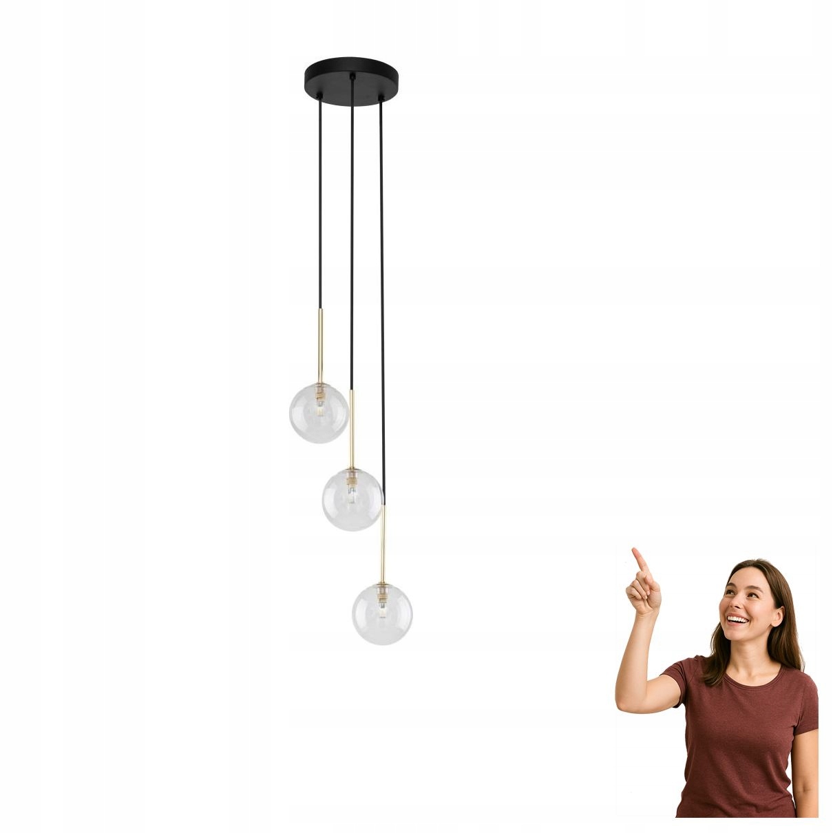 Závesná lampa Nilos Black/gold 5942 Tk Lighting