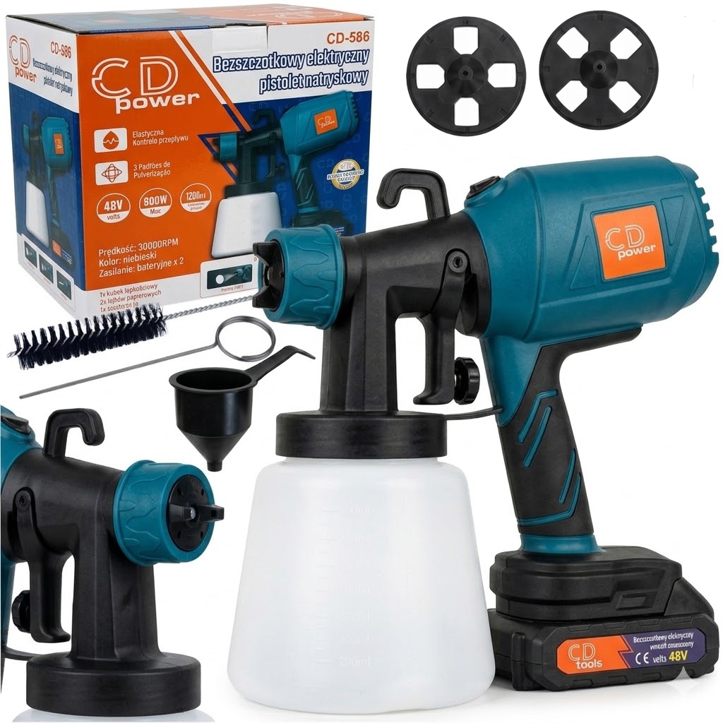 Malířská Pistole Elektrický Agregát 2xAKU Malování Stěn Regulace