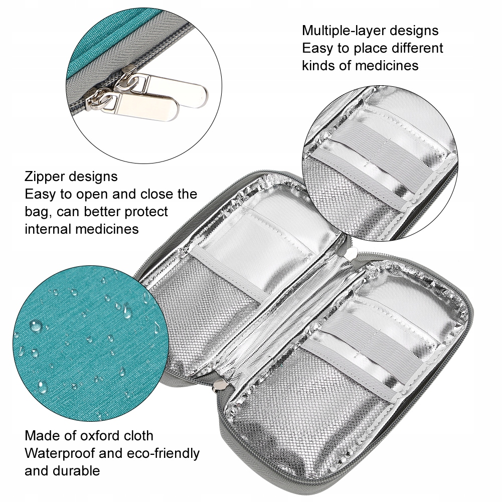 Podróżna TORBA NA LEKI termiczna termoizolacyjna Wysokość 1 cm
