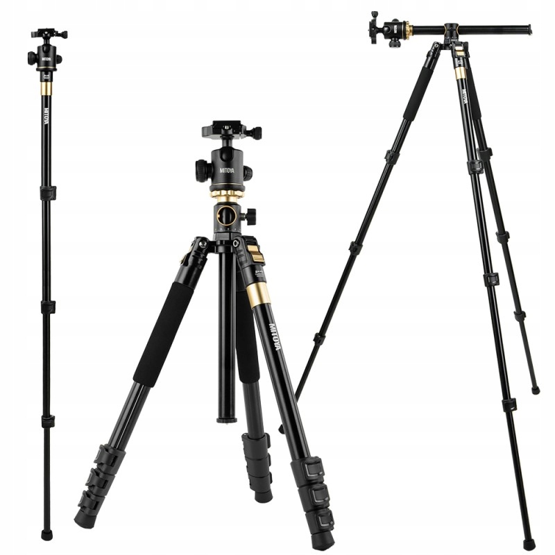Statyw Fotograficzny Tripod Łamana Kolumna Głowica Kulowa 155CM Mitoya