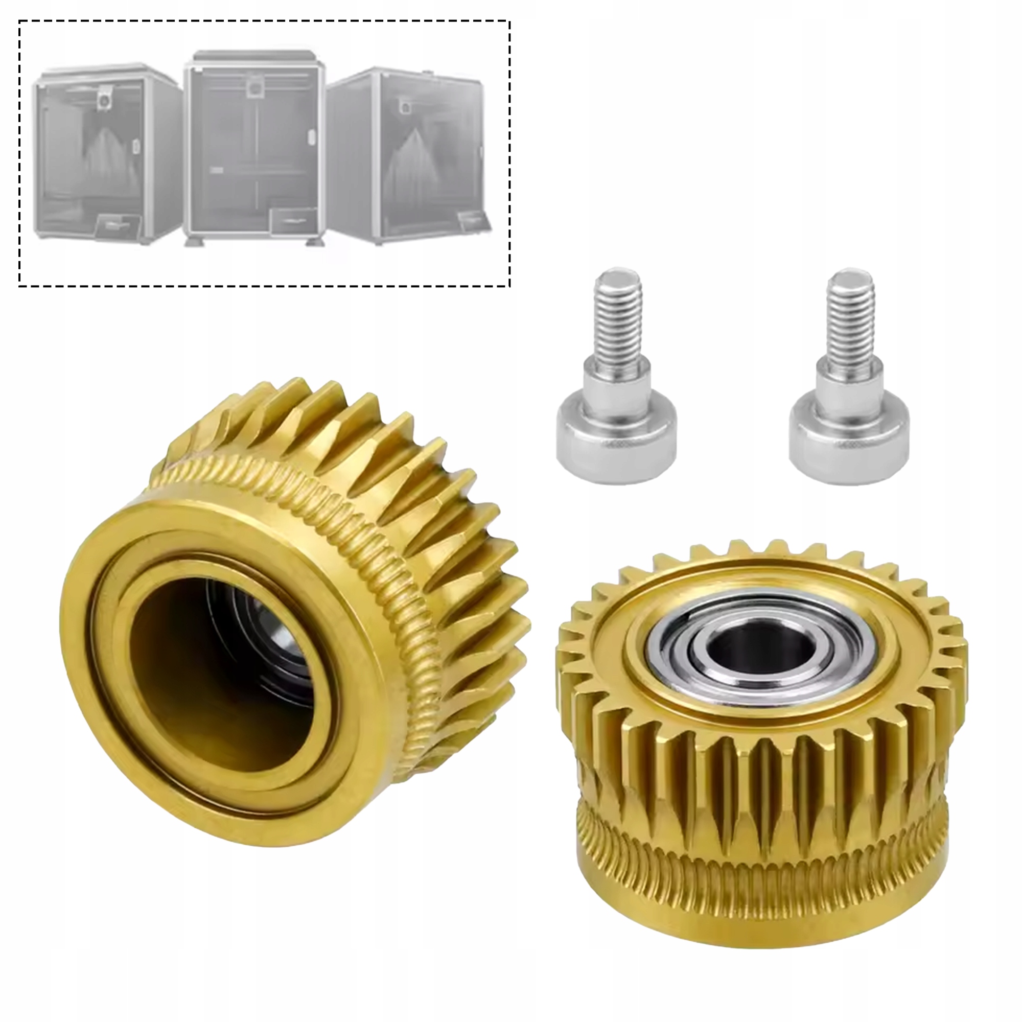 Zestaw Radełek Ekstrudera K1 powłoka DLC (złota)