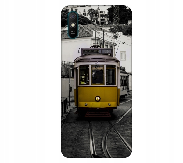 

Etui na telefon Xiaomi Redmi 9A Lizbona zólty tram