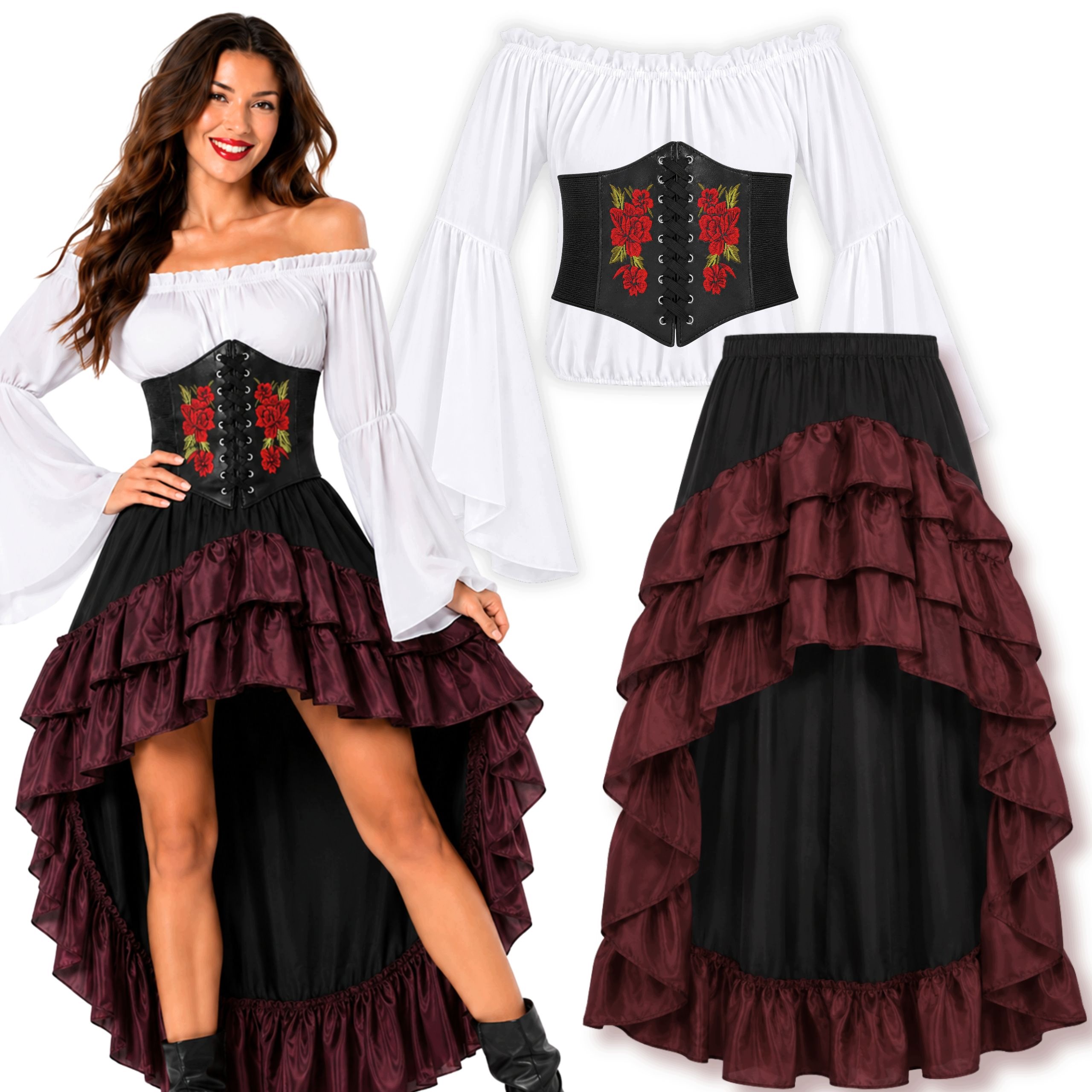 Strój Piratki Przebranie Korsarki Pani Piratka Damski Halloween L 170 176
